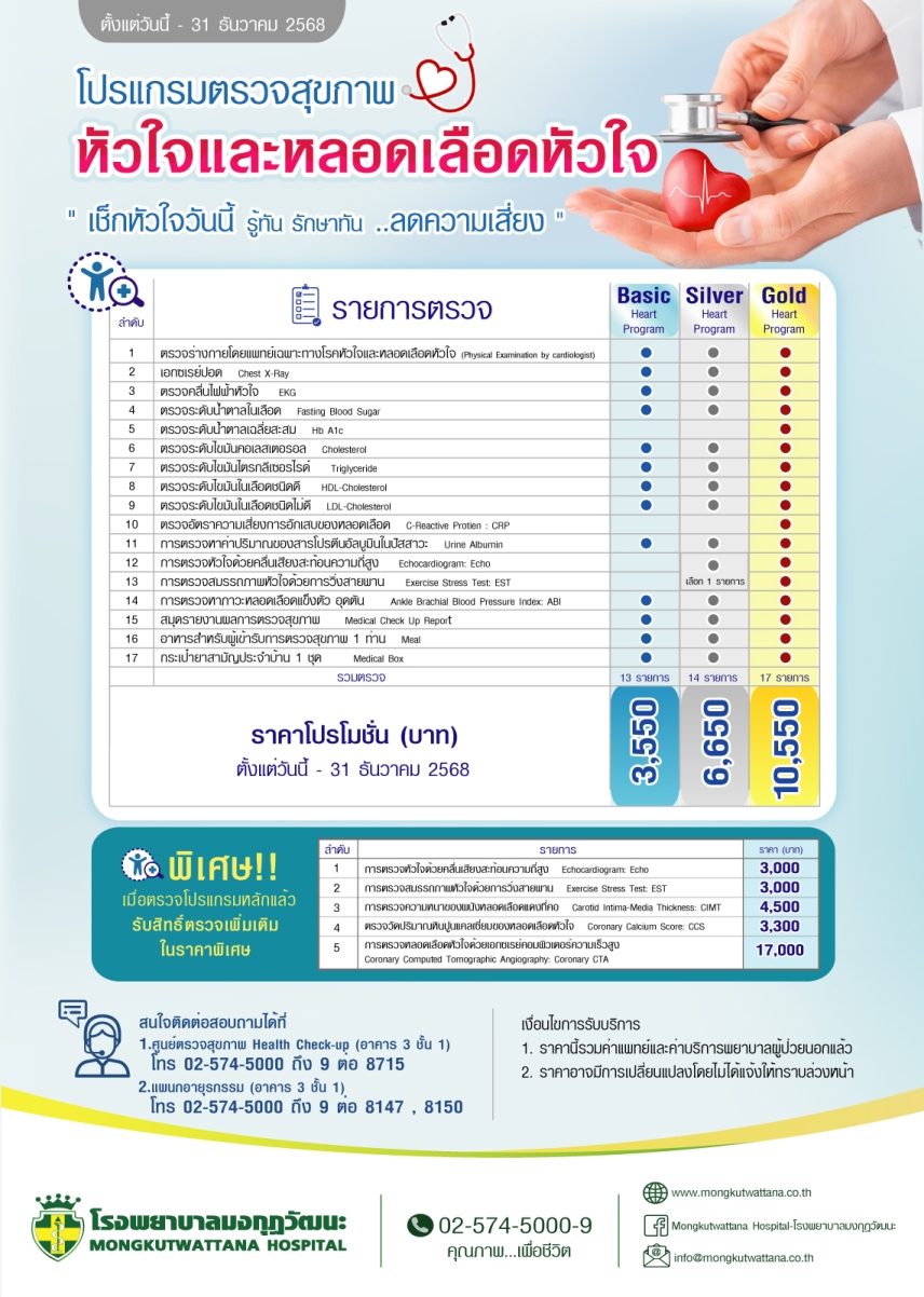 โปรแกรมตรวจสุขภาพหัวใจและหลอดเลือด